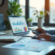 Analyste de données au bureau examine graphiques et rapports