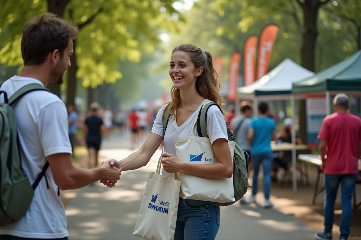 Jeune femme souriante lors d